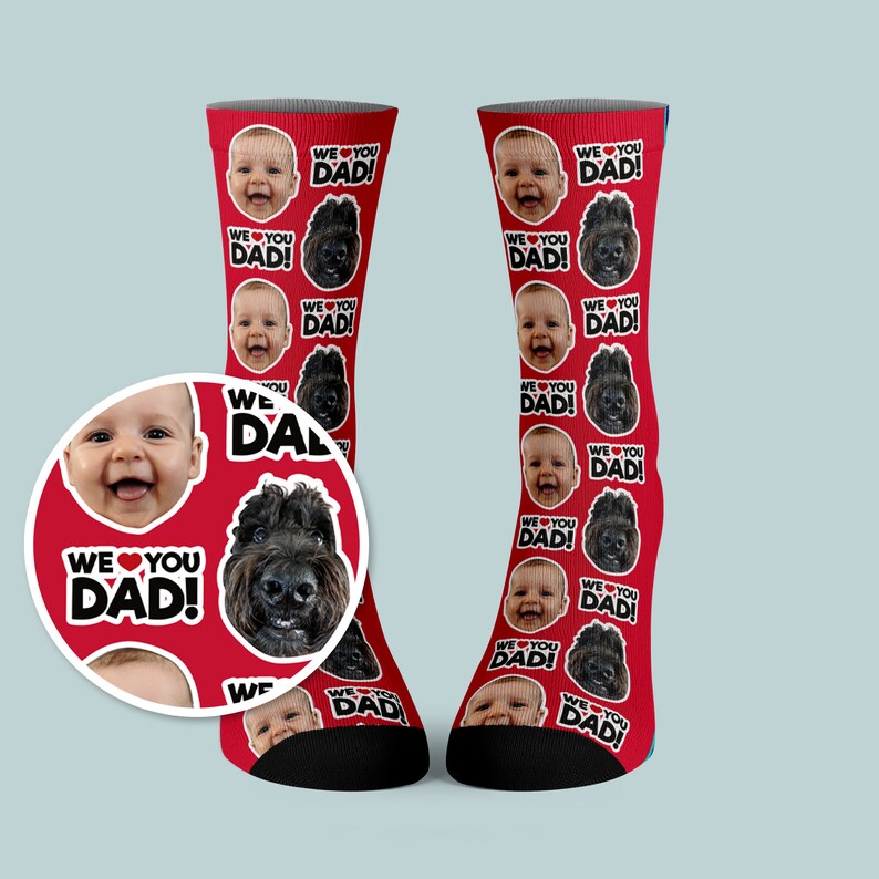 Father's Day Socks Funny faces cute gift 1 dad best dad Etsy