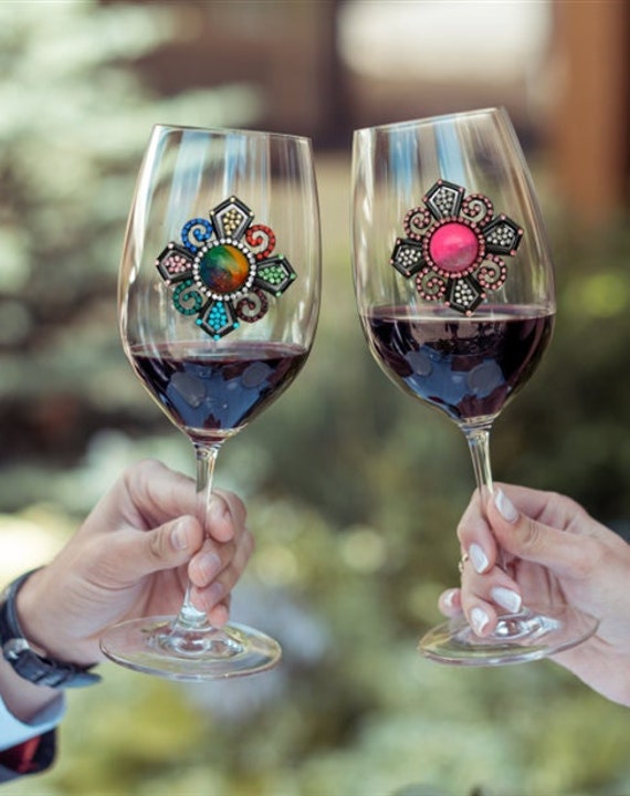 Pink Universe Tipsy Sip Magnetic Bling for your Wine Glass