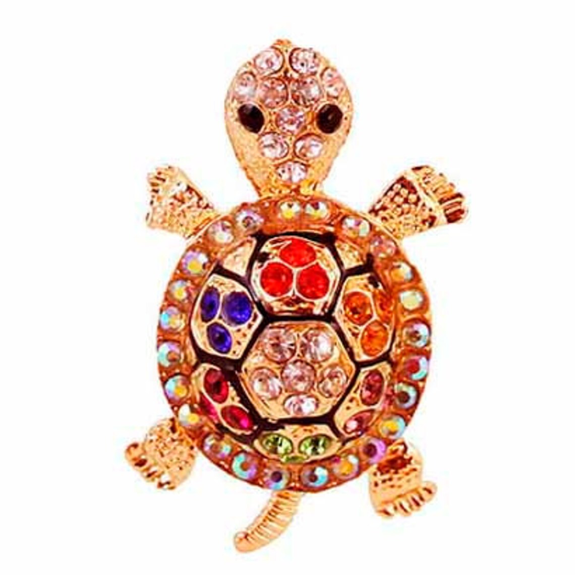 Turtle Shell Bling Muti-colored Rhinestone Turtle Tipsy Sip