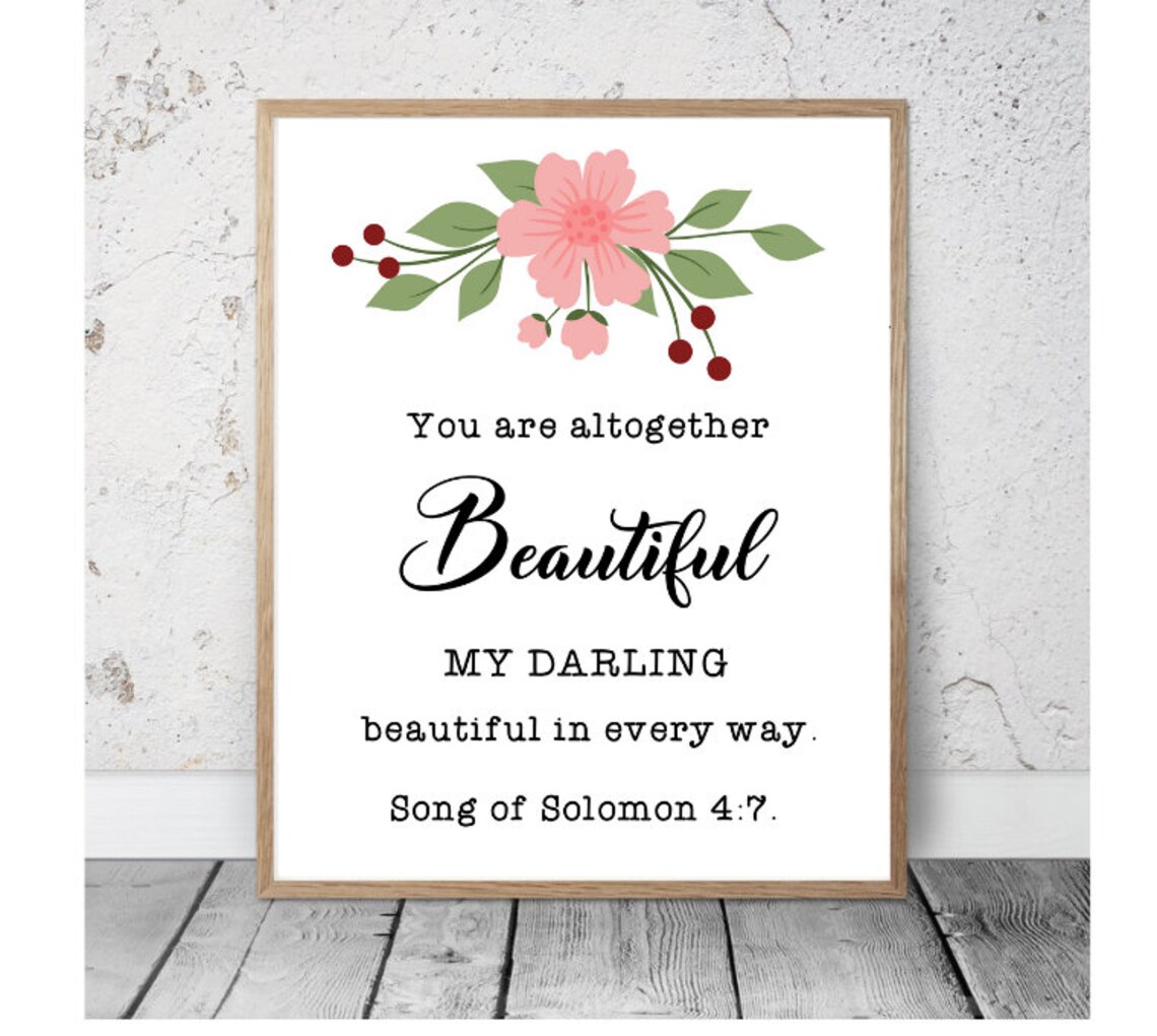 DIGITAL PRINT You are altogether beautiful darling digital Etsy