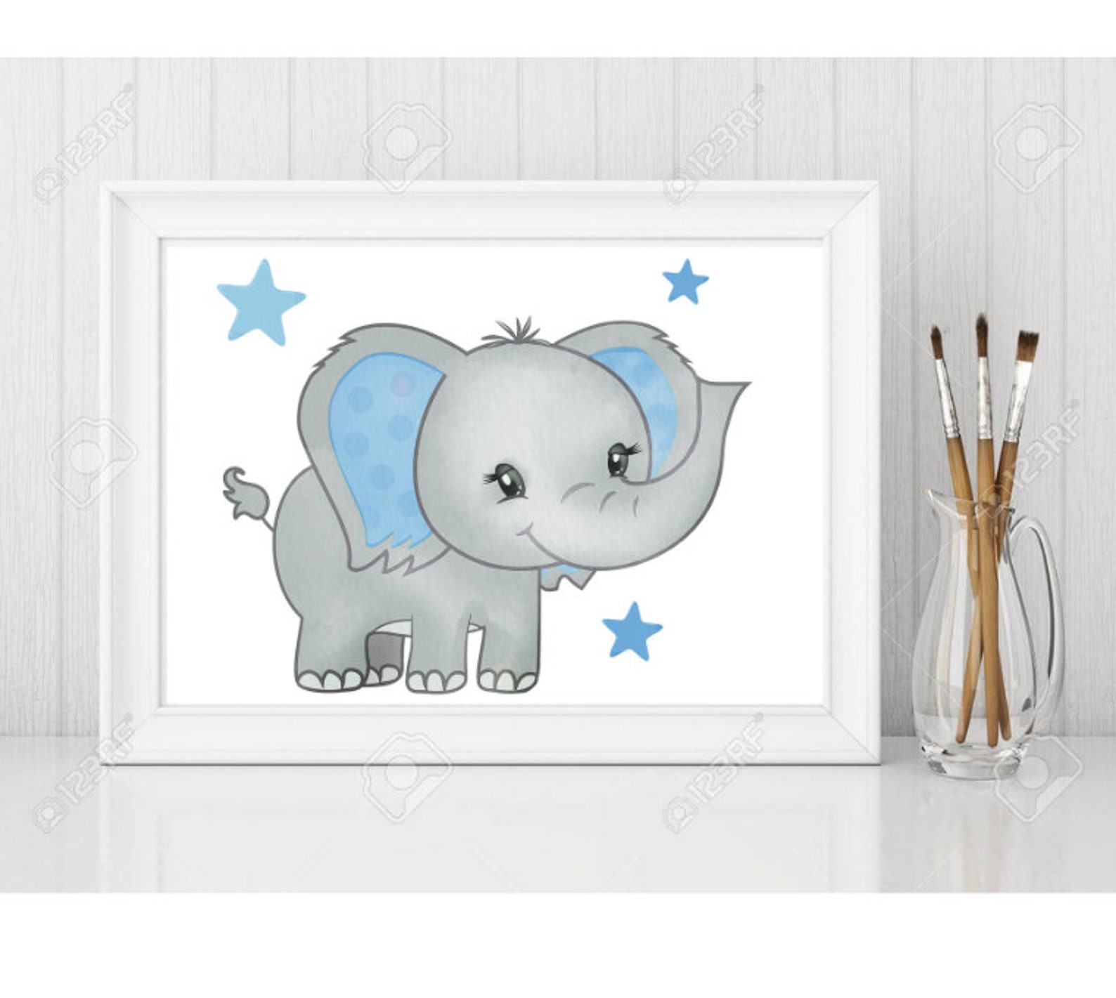 DIGITAL PRINT Set of 2 Baby Elephant Prints Baby Nursery Etsy