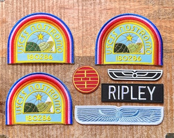 Uniforme Alien Ellen Ripley USCSS Nostromo Combinaison Chemise Ensemble Écusson Brodé Fer à Coudre Badge DIY Adjudant Prop Terre