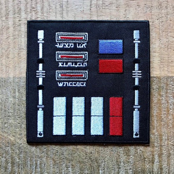 Star Wars Darth Vader Chest Box Plate Uniform Patch bestickt Nähen auf Eisen auf Abzeichen DIY Kostüm Rückkehr der Jedi – Demogorgon Patches DP