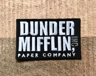 The Office Dunder Mifflin Inc. Uniform Costume Paper Company Brodé à coudre sur fer sur patch badge DIY Patch - Demogorgon Patches - DP