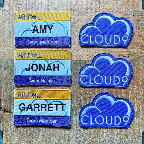 Superstore Cloud 9 Amy Jonah Name Uniform Costume Patch Embroidered Iron On Sew I’m Badge DIY Prop Team Member Cloud9 Sitcom Dina Glenn Bo