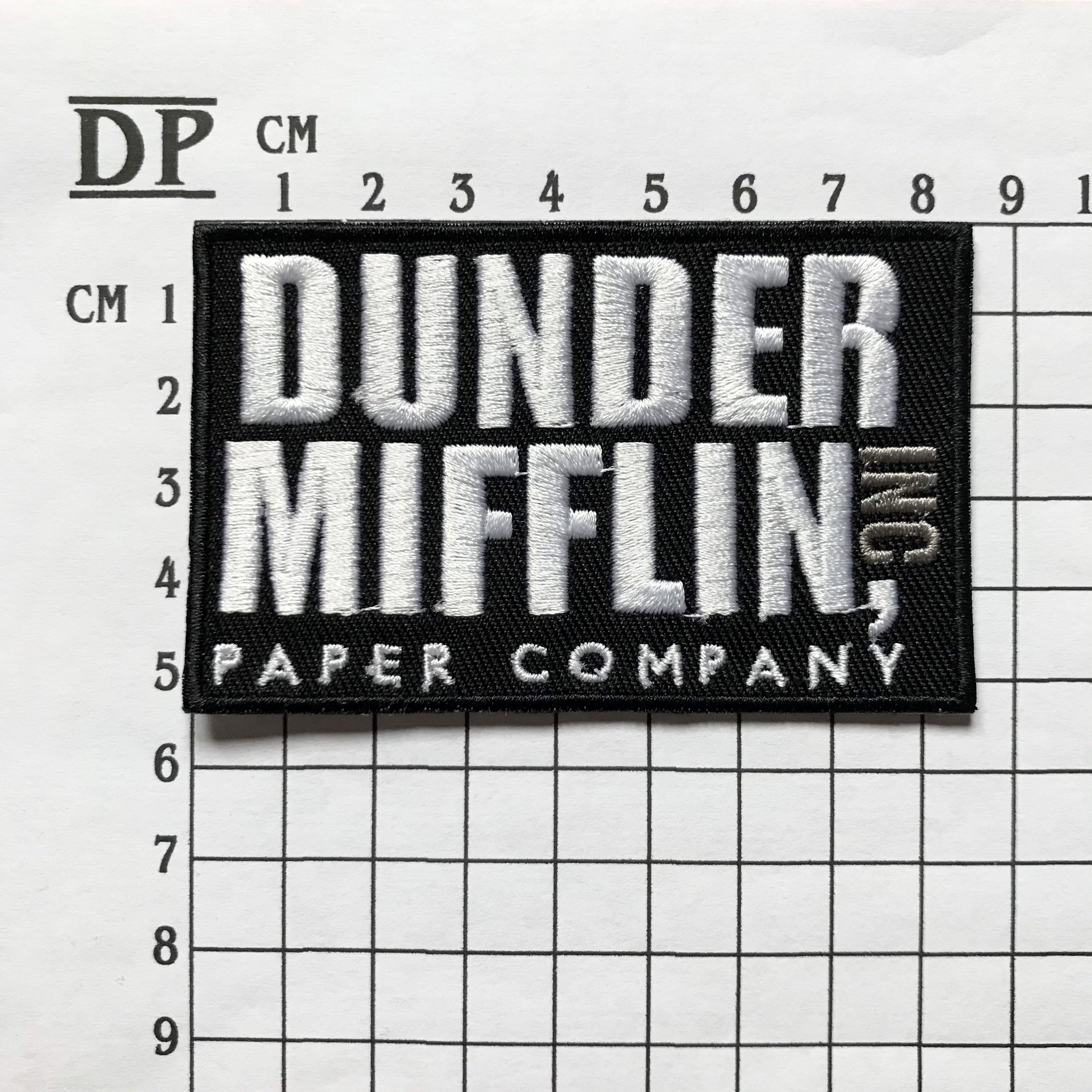 Dunder Mifflin Paper Company The Office Embroidered Iron On Patch 3.8" X 2.6"