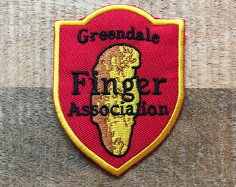 Community Greendale Finger Association Uniform Costume Patch Embroidered Sew On Iron On Badge Patch DIY TV Show Annie Jeff Troy Abed Chang