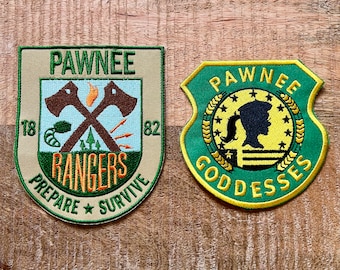 Parks And Recreation Leslie & Ron Uniform Patch Embroidered Iron On Sew Badge DIY Prop Costume Pawnee Goddesses Rangers Ann Andy Tom Rec