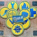 Team Fortress 2 BLU Uniform Set Patches Embroidery Iron On Sew Badge DIY Prop Costume TF2 Pyro Soldier Spy Scout Medic Engineer Heavy Sniper product logo