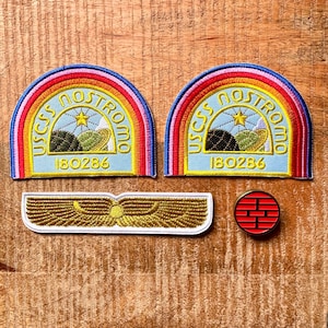 Alien Captain Arthur Dallas Golden Wings Uniform Patch USCSS Nostromo Embroidered Iron On Sew Patch Badge DIY Prop Costume Ripley Koblenz