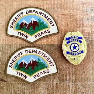 Twin Peaks Police Sheriff Department Full Set Embroidered Iron On Sew Patch And Badge 13 DIY Prop Dale Cooper Andy Brennan Hawk Harry Truman
