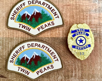 Twin Peaks Police Sheriff Department Full Set Embroidered Iron On Sew Patch And Badge 13 DIY Prop Dale Cooper Andy Brennan Hawk Harry Truman