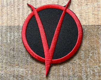 V For Vendetta Embroidered Sew On Iron On Patch Badge Patch DIY Costume Revenge Power To The People Freedom - Demogorgon Patches - DP
