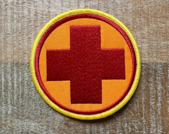 Team Fortress 2 Medic Mr Ludwig Uniform Embroidered Patch Iron On Sew Badge DIY Prop Costume TF2 Doctor Assisted Homicide Red Blu Koth Game