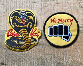 Karate Kid Cobra Kai Dojo Uniforme complet brodé à coudre ou à repasser sur patch badge Johnny Lawrence Strike First Hard No Mercy Costume DIY