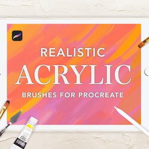 Procreate 用のリアルなアクリル ブラシ 70 個、Procreate ブラシ、Procreate アクリル ブラシ、Procreate テクスチャ ブラシ、Procreate ペイント ブラシ