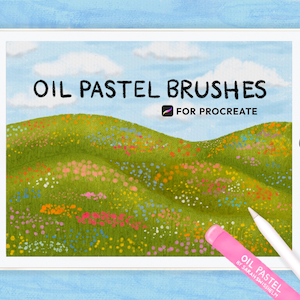 Oil Pastel Brushes for Procreate | Realistic Oil Pastels, Texture Overlays, Procreate  Canvas Papers, Illustration Brushes