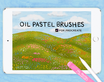 Procreate Oil Pastel Brushes: Realistic Texture Overlays, Canvas Papers (Digital Download)