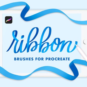 Brosses à ruban pour procréer | Paquet de pinceaux de lettrage de ruban | Ensemble de pinceaux à ruban Procreate | Pinceaux de calligraphie à ruban pour procréer