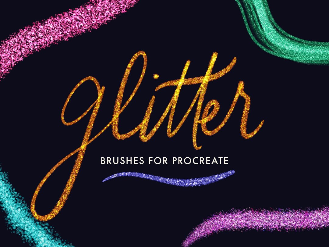 44 Procreate Glitter Brushes Glitter Lettering Brushes Etsy