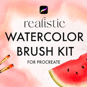 Realistic Procreate Watercolor Brushes | Procreate Paper Texture | Watercolor Blender Brushes | Watercolor Stamps