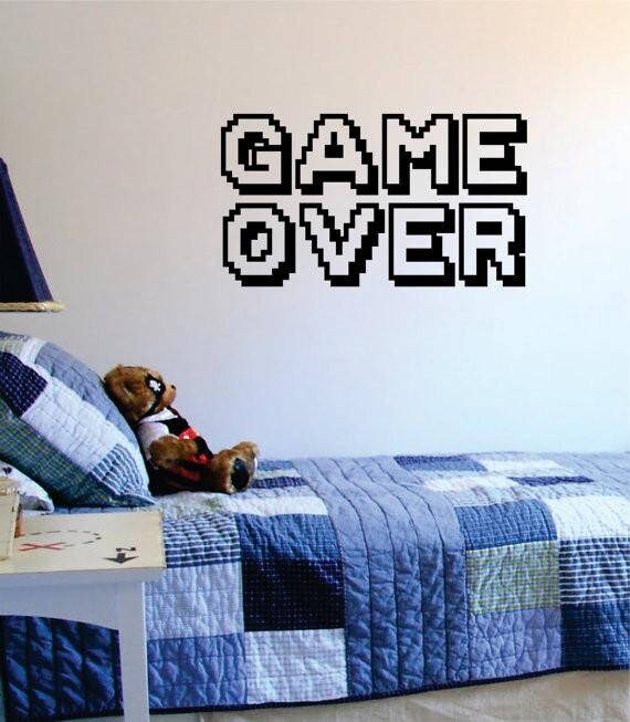Game Over Wall Decal Decor Decoration Vinyl Sticker Art Etsy