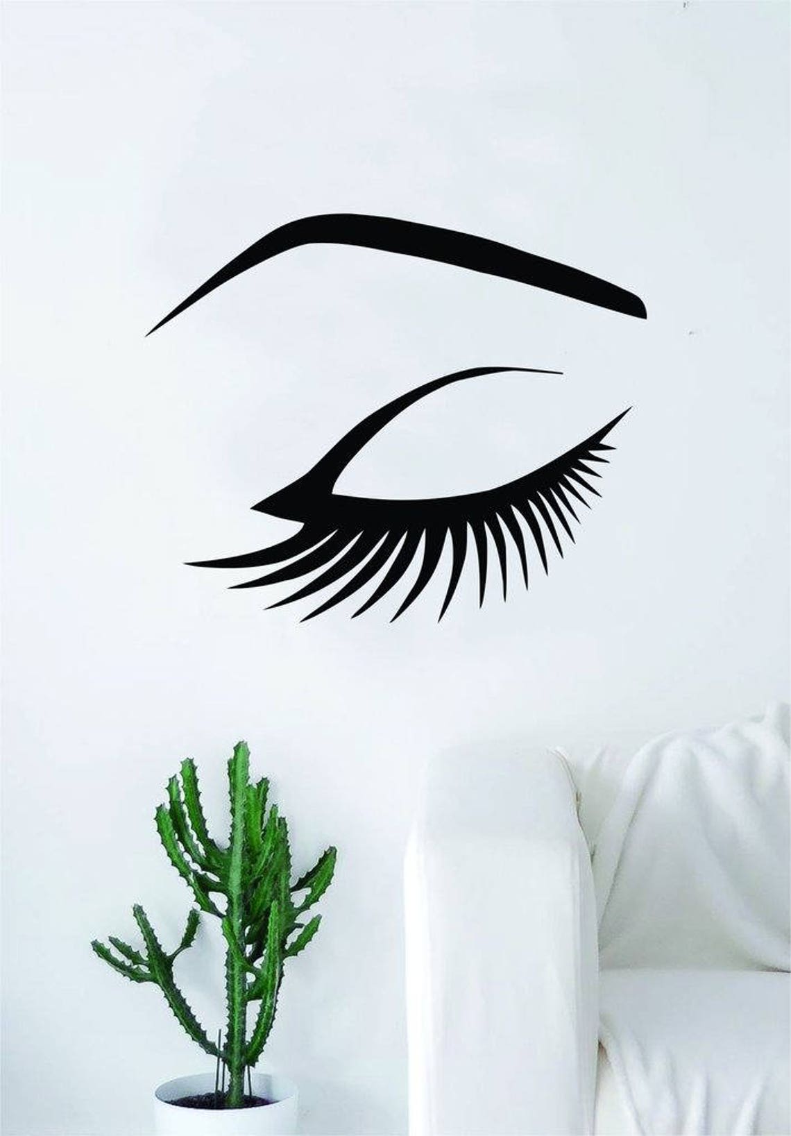 Eye and Eyebrow Wall Decal Decor Decoration Vinyl Sticker Art Etsy