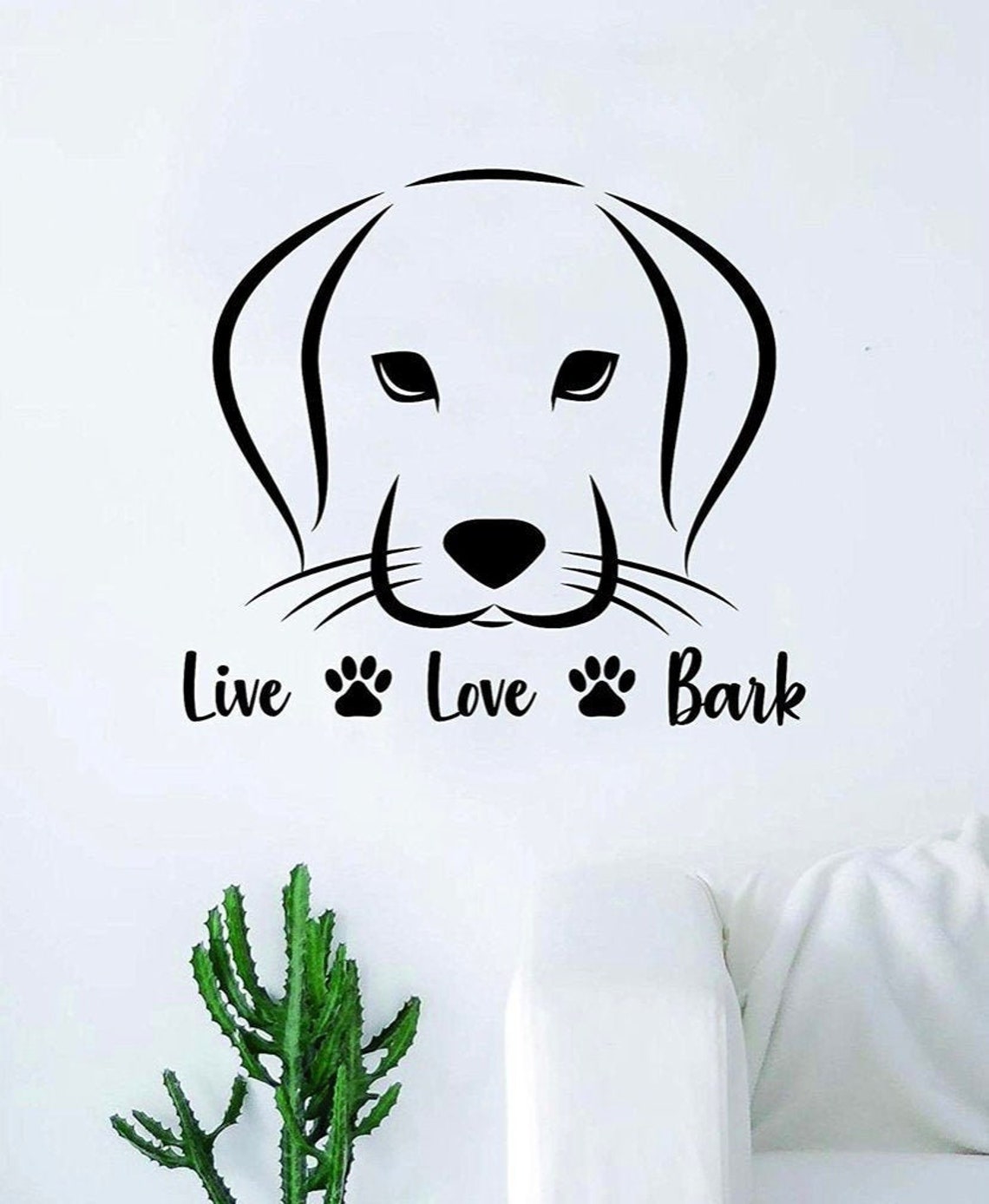 Live Love Bark Dog Paw Print Wall Decal Sticker Room Art Vinyl Etsy