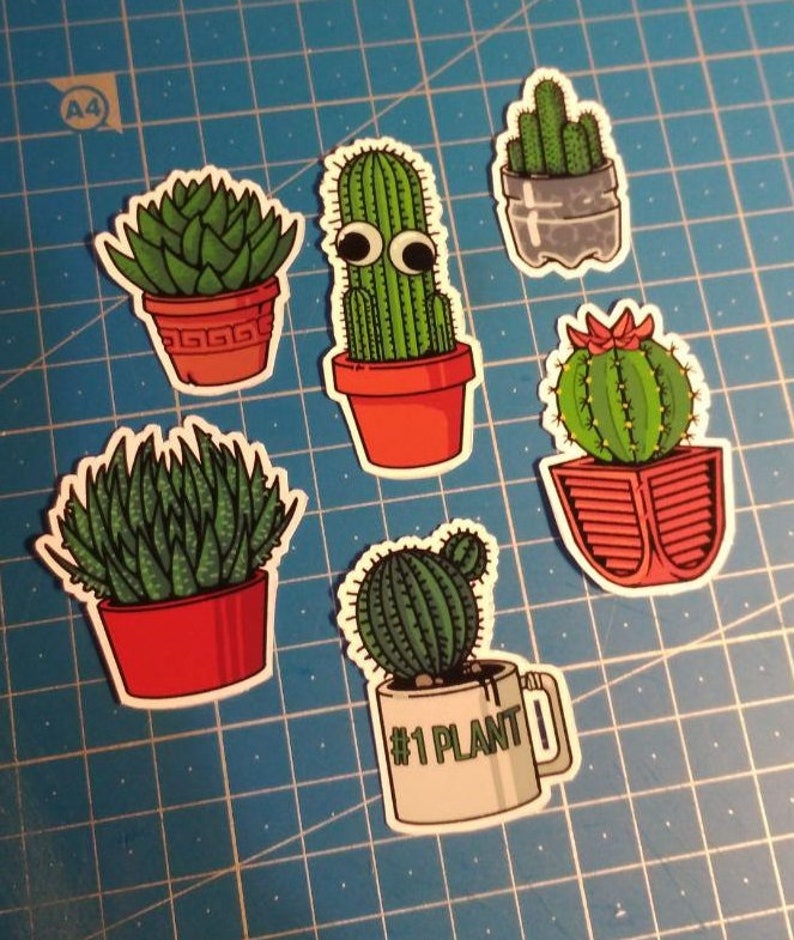 Cactus Stickers Cute Stickers Succulent Cacti Sticker | Etsy