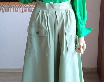 Pockets Skirt/Olive Green Skirt/Variable Elegant