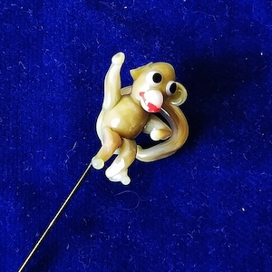Glazen dasspelden vintage/aap