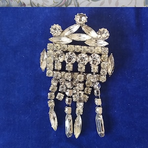 Vintage Rhinestone Brooch/Strass Brooch/Metal Jewelry