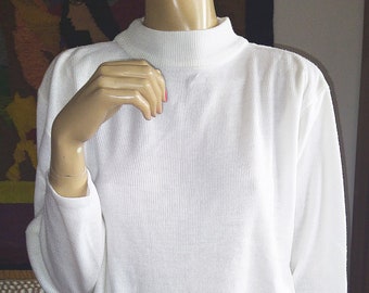 White Blouse or Light Sweater Turtleneck Fashion