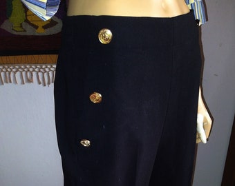 Black Pants with Gold Buttons