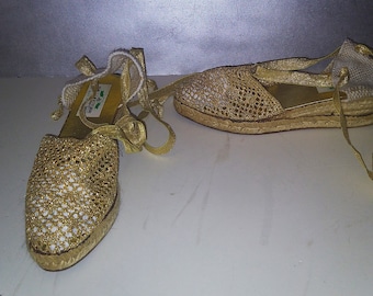 Lacing Espadrilles Golden Shoes/EUR 39/ReeLake