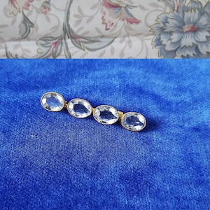 Vintage Brooch Blue Rhinestones