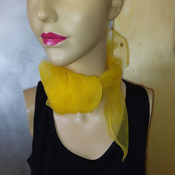 Transparent Vintage Yellow Scarf/1960s