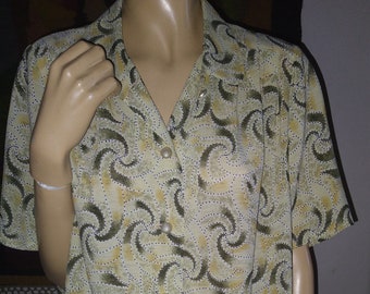 Handmade Blouse Abstract Pattern