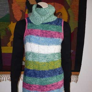 Multicolor Long Vest/Vintage Knitted