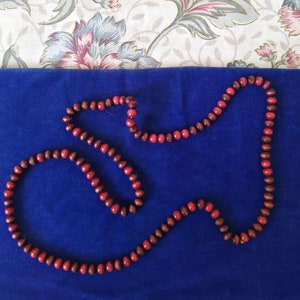 Vintage Wooden Necklace/Red Wooden Beads