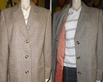 Vintage Wool Coat/Pink Lining/Elegant Style Jacket/Free Shipping