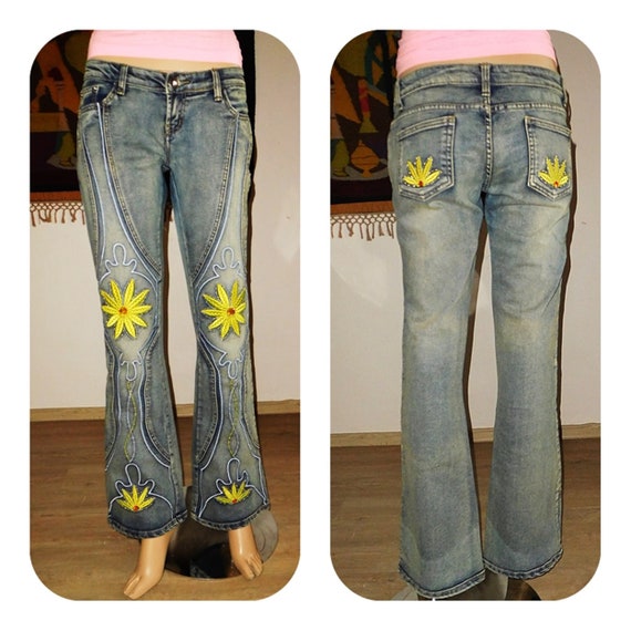 Uncle Sam Jeans/embroidered Jeans/hippie Style/boho/vintage 