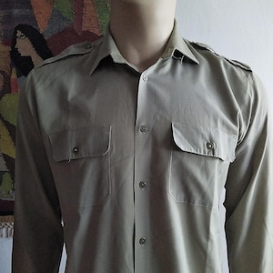 Khaki Shirt with Pockets/Long Sleeves