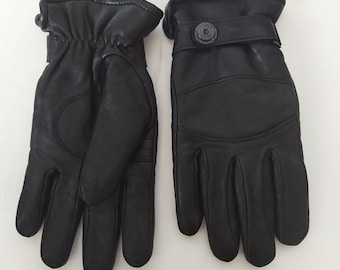 Vintage Black Gloves with Fur/for Men