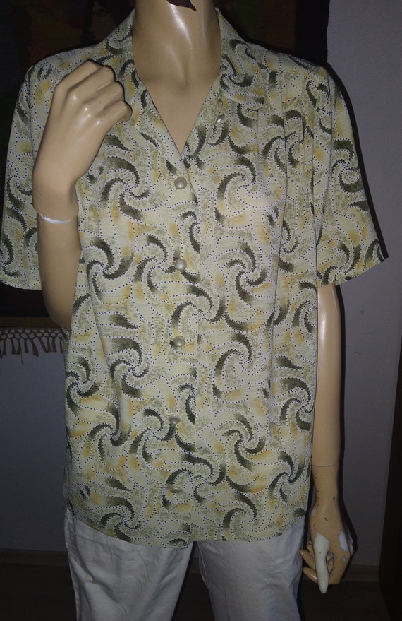 Handmade Blouse Abstract Pattern - image 1