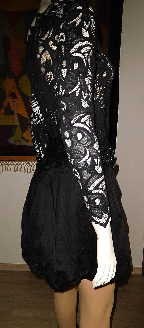 Cotton Black Skirt with Belt - image 4