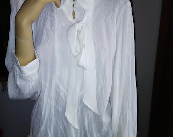 Vintage White Blouse with a Tie