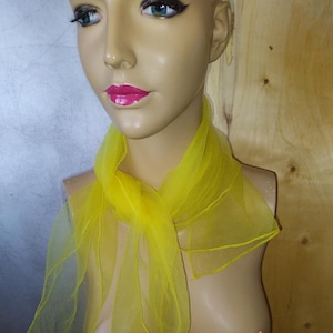 Transparent Vintage Yellow Scarf/1970s