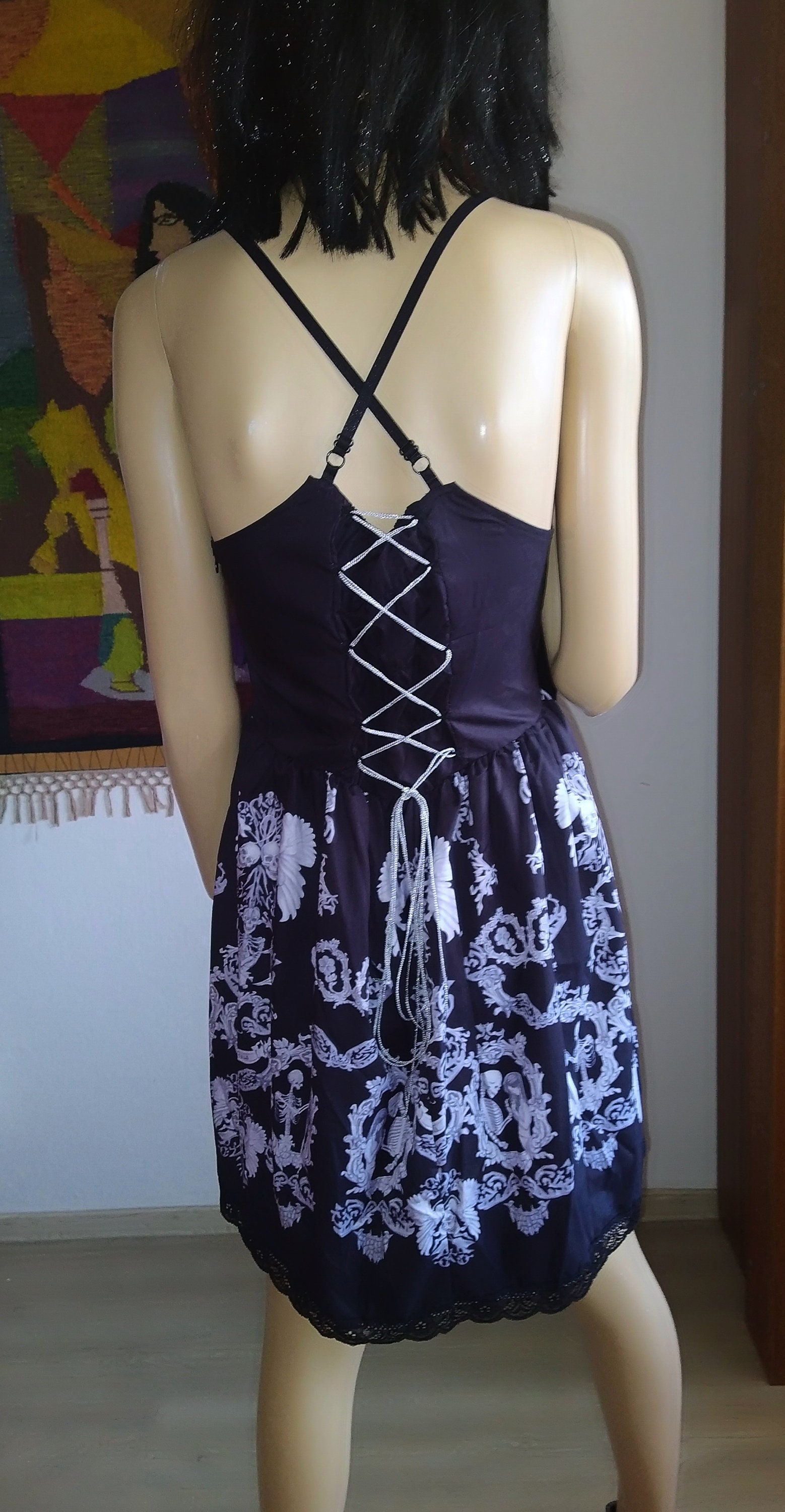 Skull Dress/lacing Back - Etsy Skull Dress/lacing Back - Etsy