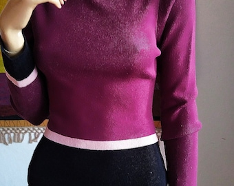 Purple Blouse/Sweater Elastic